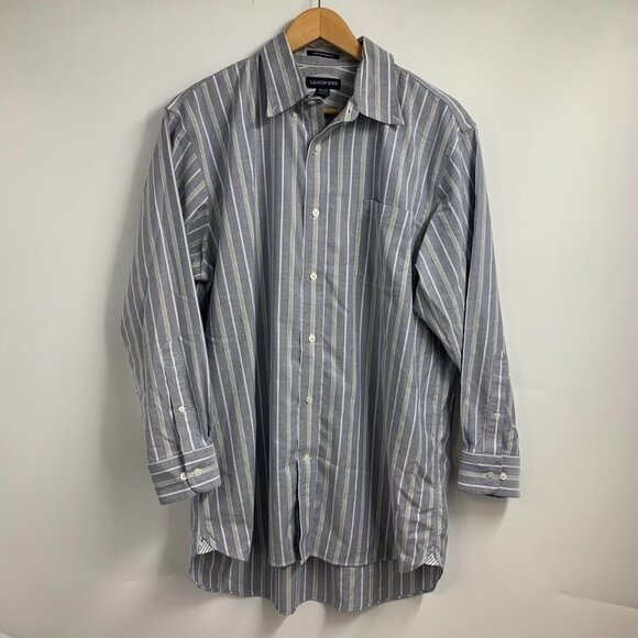 Land's End Men's Supima No Iron Oxford (Lot of 2) Button Up Shirts Size 16.5 - Picture 4 of 12